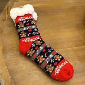 Red and Black Holiday Socks From Alsace France